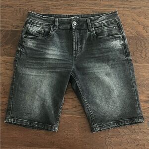 Mens Kenneth Cole New York Black Washed Denim Shorts